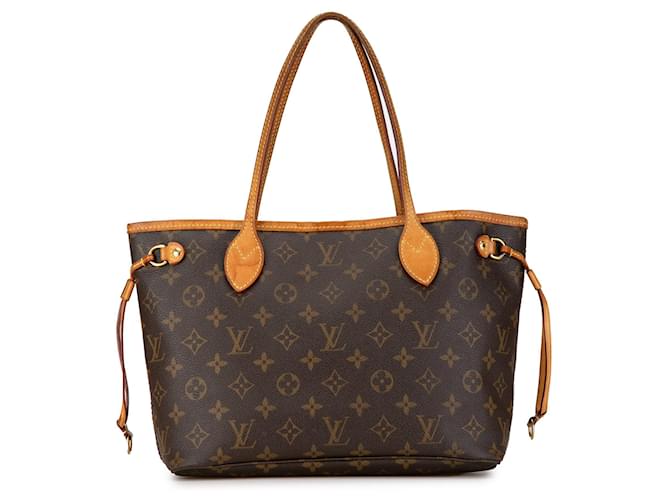 Bolsa tote Neverfull PM Monograma Louis Vuitton marrom Couro  ref.1425458