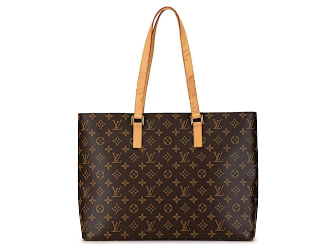 Bolsa Tote Luco Monograma Louis Vuitton Marrom Couro  ref.1425463