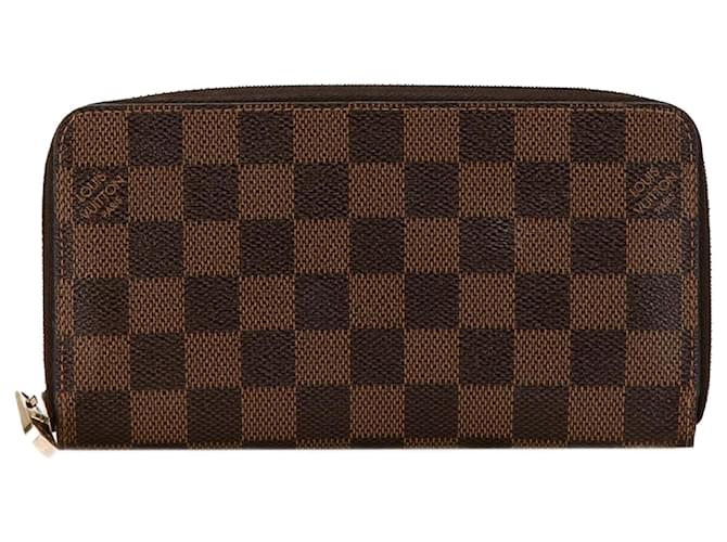 Cartera Zippy Damier Ebene Louis Vuitton marrón Castaño Lienzo  ref.1425533