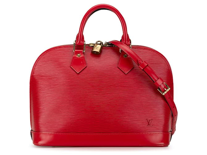 Red Louis Vuitton Epi Alma PM Handbag Leather  ref.1425560