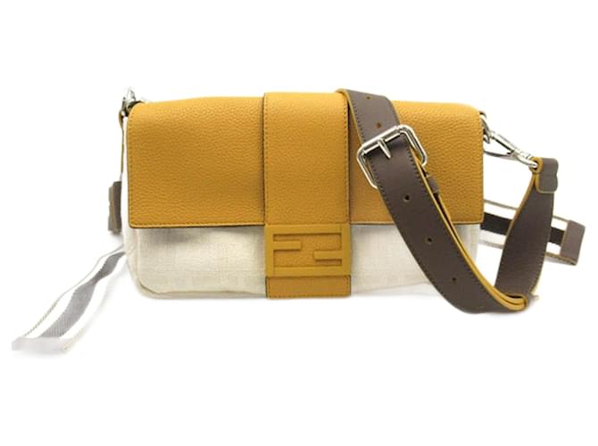 Bolsa de cinto conversível Fendi Baguette em lona 7VA472 em ótimo estado Marrom  ref.1425643