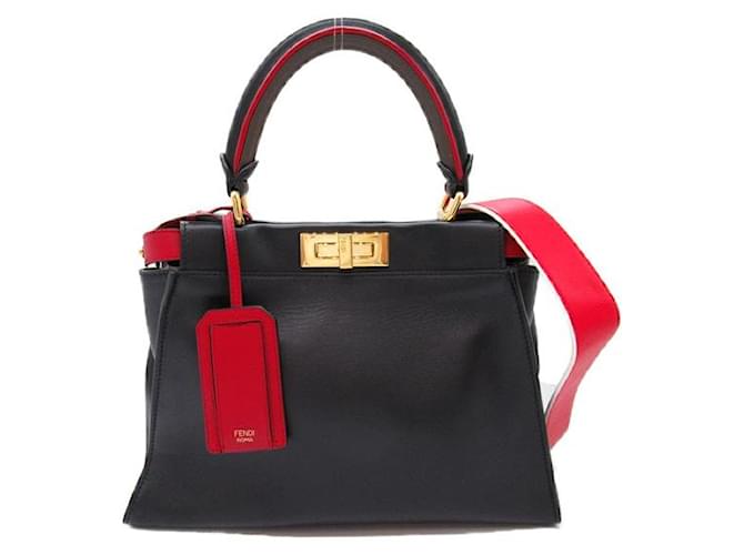 Bolso de mano Fendi Peekaboo Defender de cuero 8BN307 en excelente estado Negro  ref.1425654