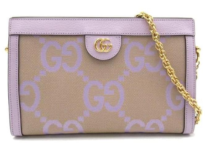 Gucci Jumbo GG Ophidia Chain Shoulder Bag  Canvas Crossbody Bag 303877 in Excellent condition Purple Cloth  ref.1425675