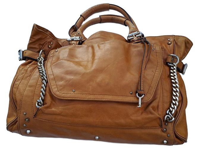 Bolsa Chloé Paddington em couro camel Camelo