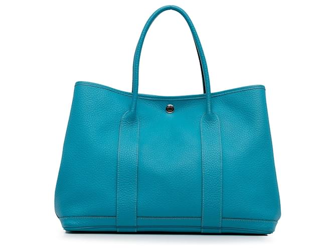 Hermès Blue Negonda Garden Party 36 Leather Pony-style calfskin  ref.1425870