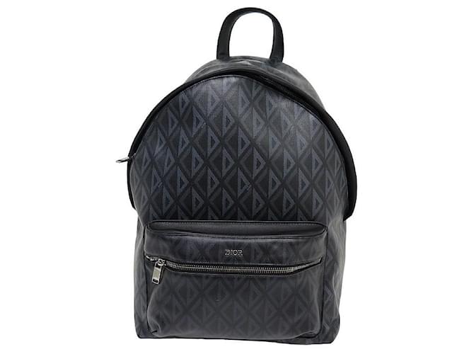 NEW CHRISTIAN DIOR RIDER TOILE CD DIAMOND BLACK BACKPACK BAG Cloth  ref.1426003