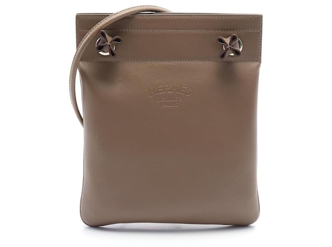 Hermès Sac à bandoulière en cuir Hermes Swift Aline Mini 076236CK en excellent état Marron  ref.1426035