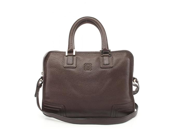 Loewe Leather Amazona 40 Leather Handbag in Very Good Condition Brown  ref.1426064