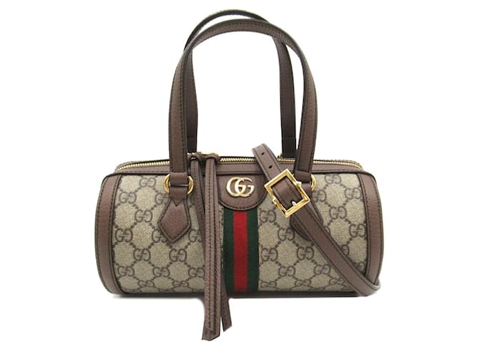 Sac à main Gucci Ophidia Small Boston Bag en toile 602577 en excellent état Marron  ref.1426066