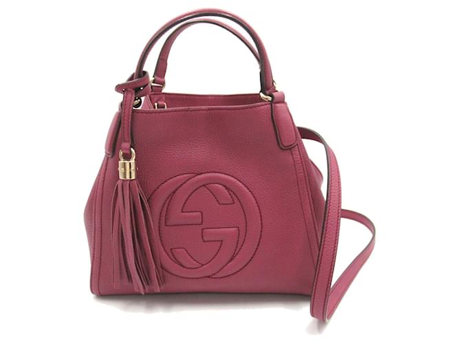 Bolsa de mão de couro Gucci Interlocking G Soho 336751 em muito bom estado Roxo  ref.1426073