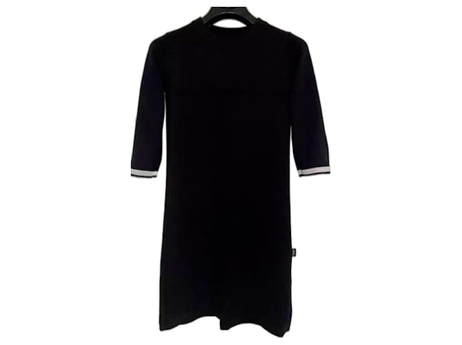 Cambon Chanel Jersey Laine Noir  ref.1426076