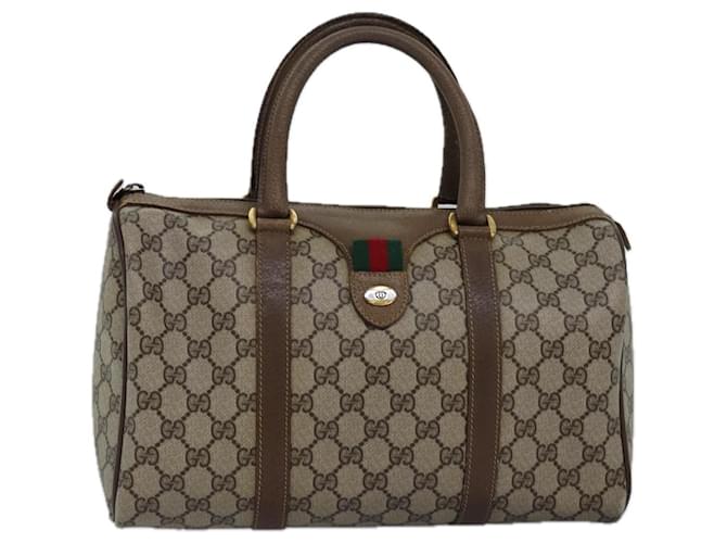 Sac Boston en PVC beige et rouge de la ligne Sherry GG Supreme de GUCCI 58 02 007 Auth ep4540  ref.1426233