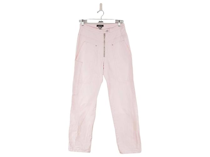 Isabel Marant Straight cotton jeans Pink  ref.1426294