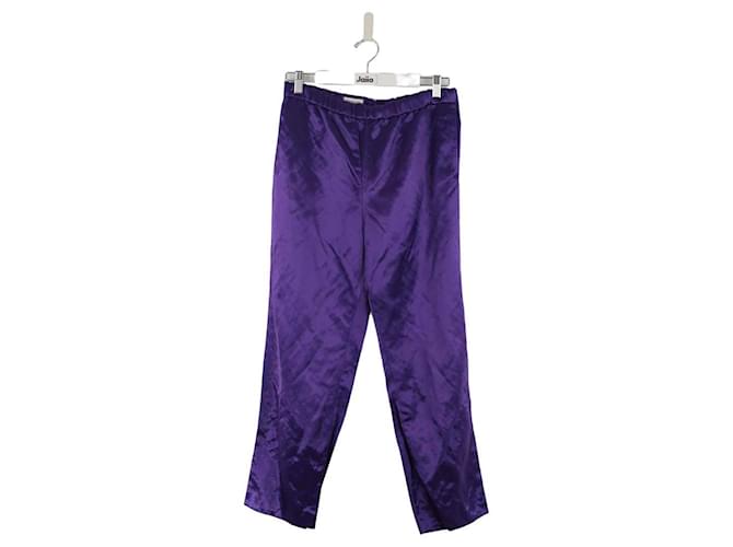 Dries Van Noten Calça reta de algodão Roxo  ref.1426298