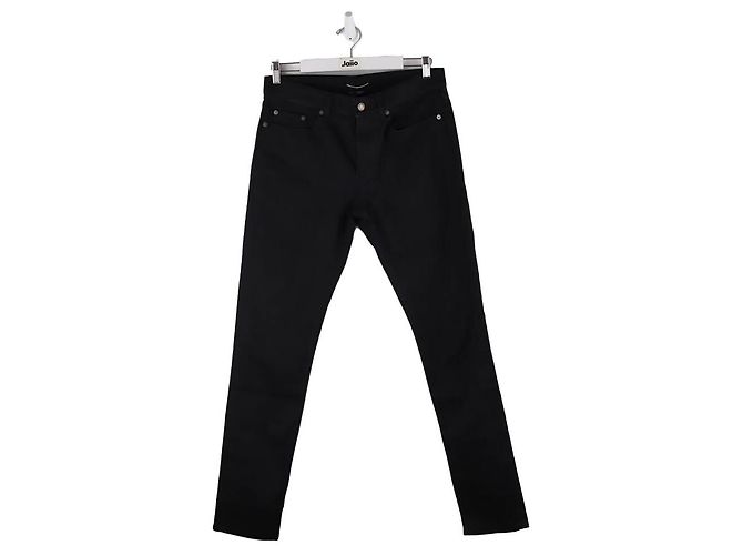 Saint Laurent Vaqueros slim de algodón Negro 