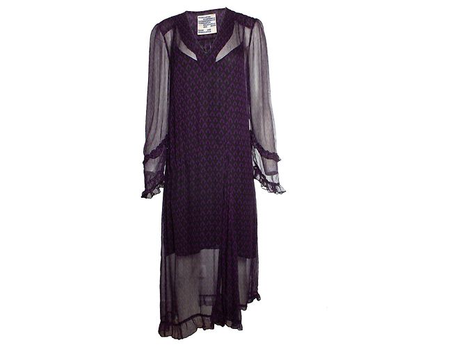 Autre Marque Baum und Pferdgarten, lila transparente Maxikleid