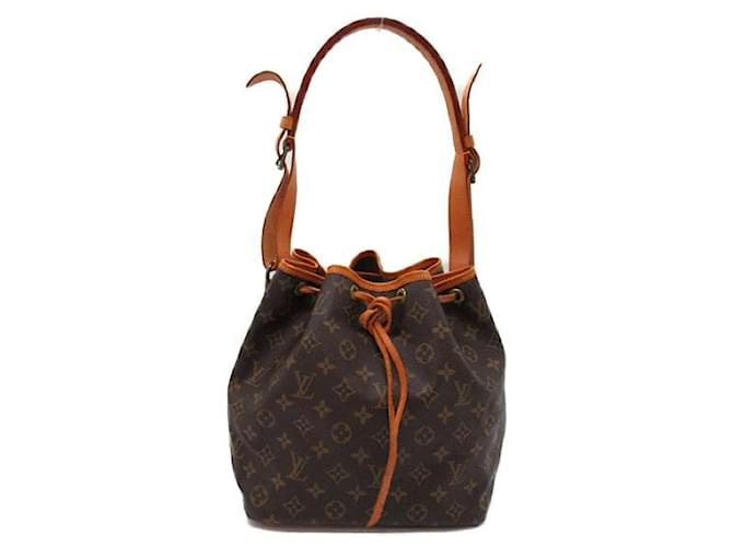 Noe Bolsa de ombro Petit Noé em lona Louis Vuitton M42226 em condição justa Marrom  ref.1426566