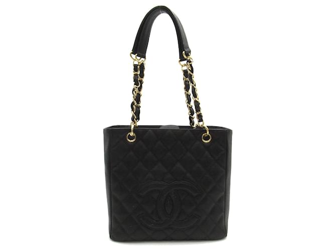 Chanel Petite Shopping Tote PST Leder Tasche A20994 in ausgezeichnetem Zustand Schwarz  ref.1426593