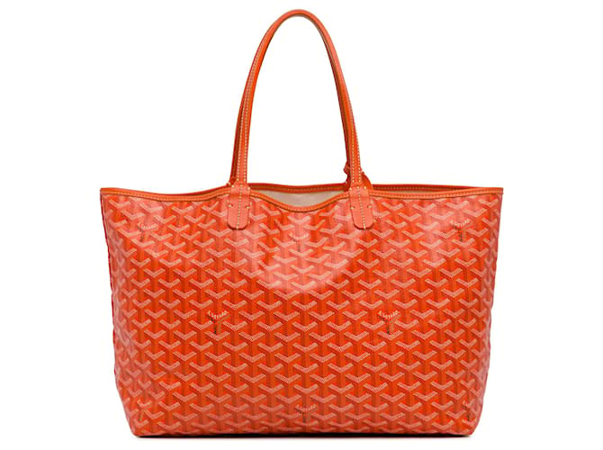 Goyard Orange Goyardine Saint Louis PM Leather Cloth Pony-style calfskin Cloth  ref.1426747