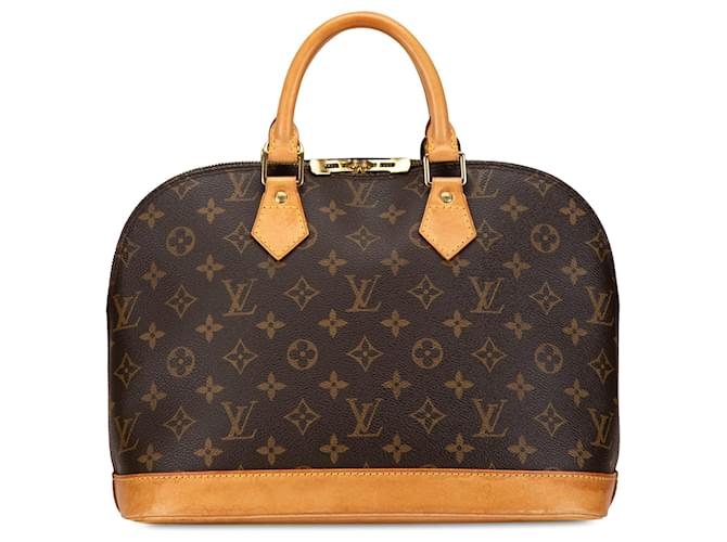 Louis Vuitton Alma PM Monograma Marrom Couro Lona  ref.1426791