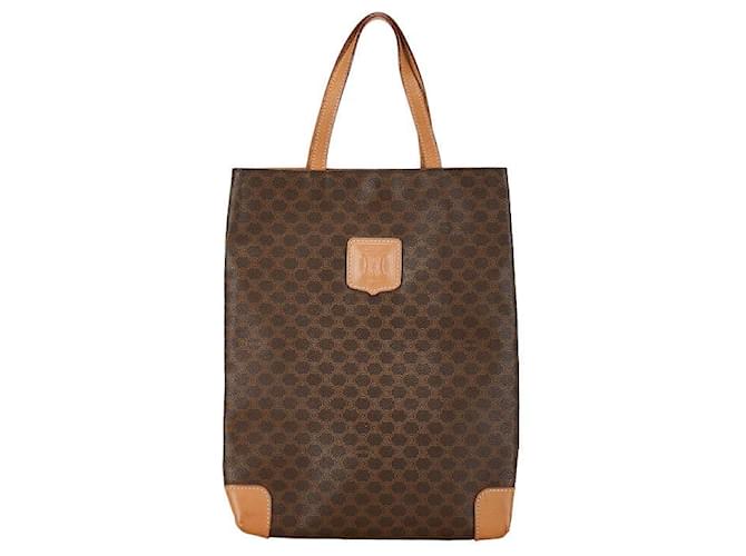 Céline Celine Macadam PVC Leather Tote Bag in Very Good Condition Brown Plastic  ref.1426825