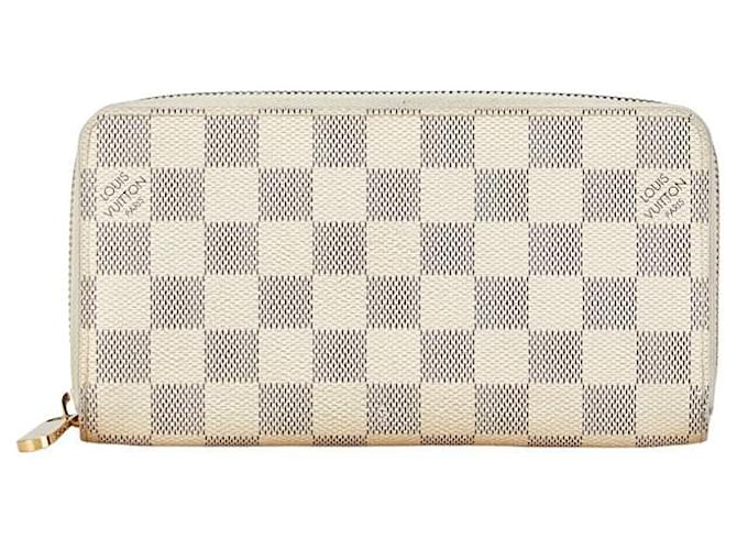 Louis Vuitton Damier Azur Zippy Wallet N60019 in Very Good Condition White Plastic  ref.1426828