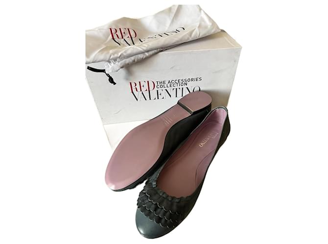 Red Valentino Ballet flats Grey Leather ref.1426888 Joli Closet