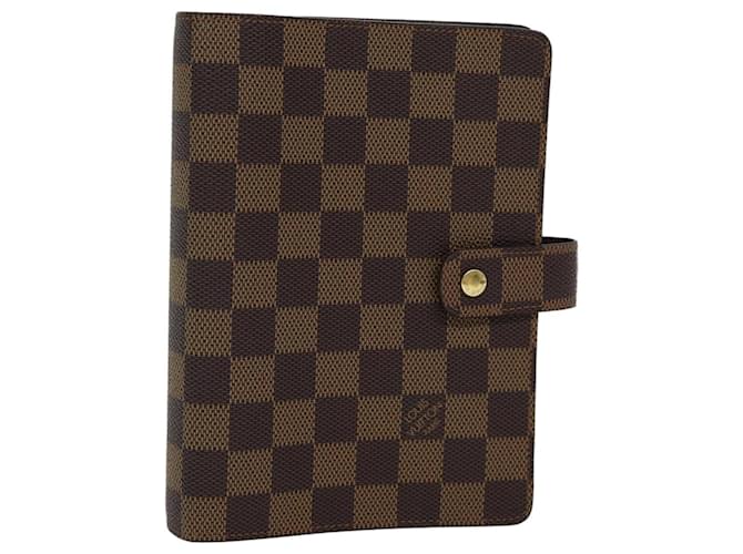 LOUIS VUITTON Damier Ebene Agenda MM Day Planner Cover R20240 LV Auth ac3076  ref.1427048