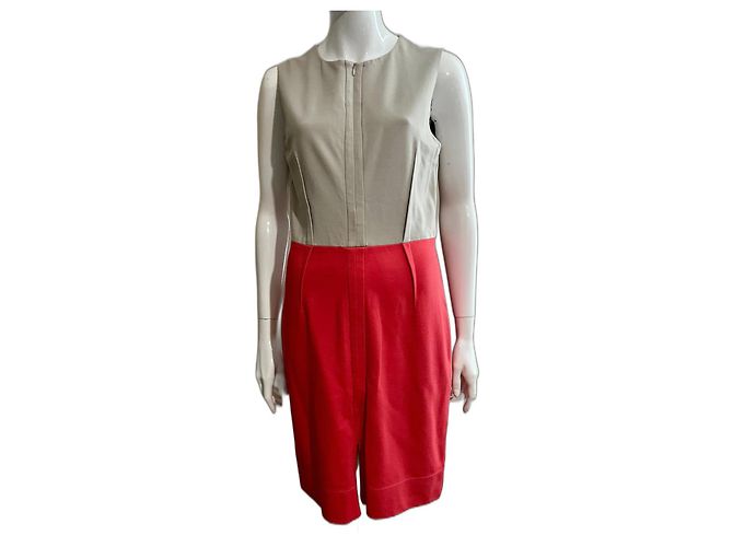 Parquet Farbblock-Kleid von DvF Diane Von Furstenberg Rot Beige