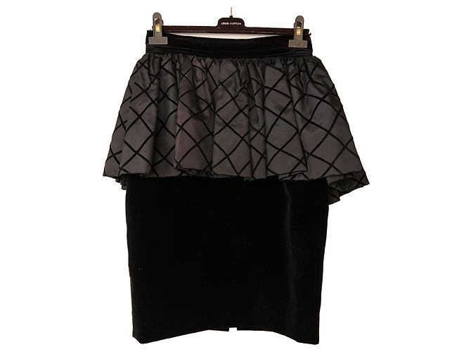 Autre Marque Falda basca de terciopelo negro NATAN