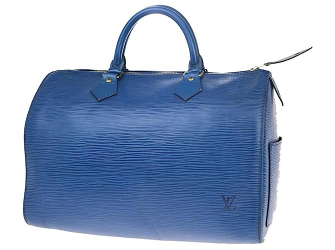 Louis Vuitton Speedy 30 Azul Couro  ref.1427164