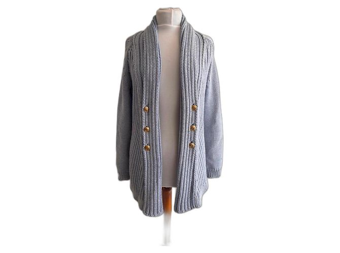 Blauer Strickcardigan Pierre Balmain 