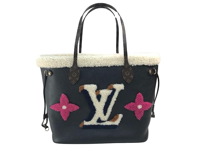 Louis Vuitton Neverfull MM Preto Couro  ref.1427304