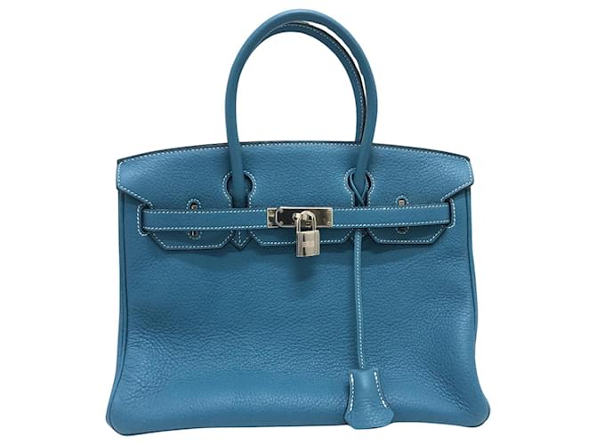 Hermès Birkin 30 Blue Leather  ref.1427323