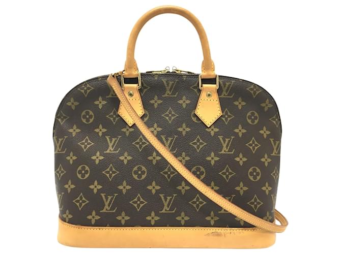 Louis Vuitton Alma Marrom Lona  ref.1427327