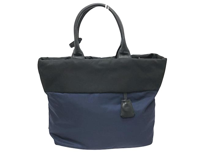 Tote Prada Tessuto Marineblau Synthetisch  ref.1427485