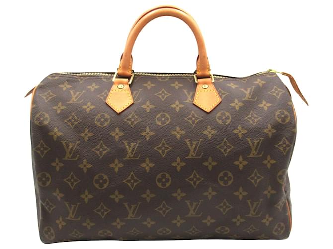 Louis Vuitton Speedy 35 Castaño Lienzo  ref.1427518