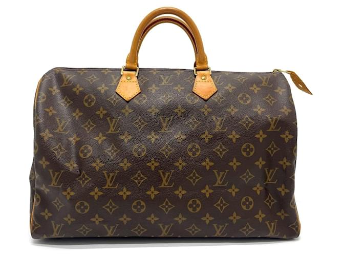 Louis Vuitton Speedy 40 Braun Leinwand  ref.1427574