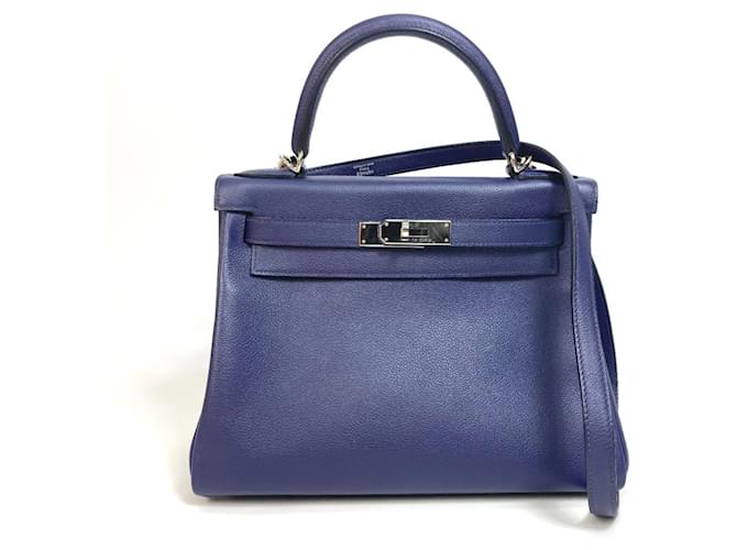 Hermès Kelly 28 Azul Couro  ref.1427599