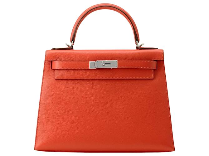 Hermès Kelly 28 Red Leather  ref.1427636