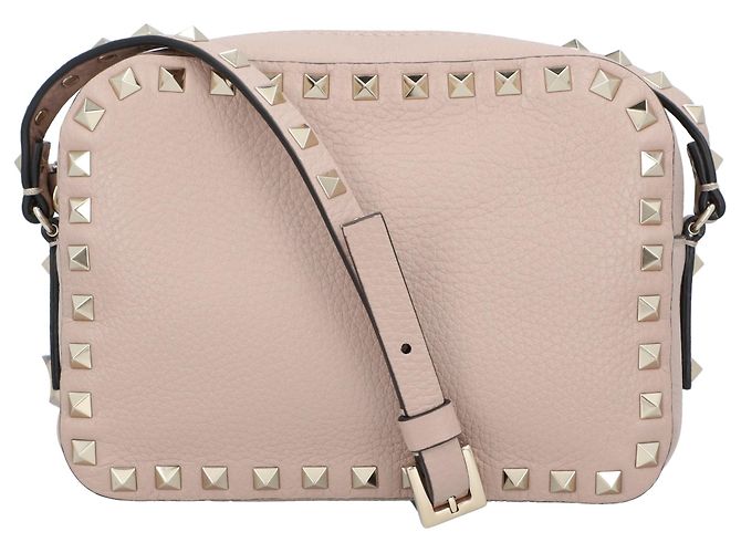 Valentino Garavani Bolsa Crossbody Valentino Rockstud Marrom Bege