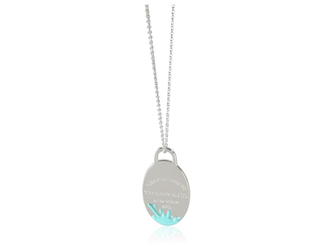 Tiffany & Co Pendente Splash Return To Tiffany con catena da 30 pollici in argento sterling Metallico Metallo  ref.1427743