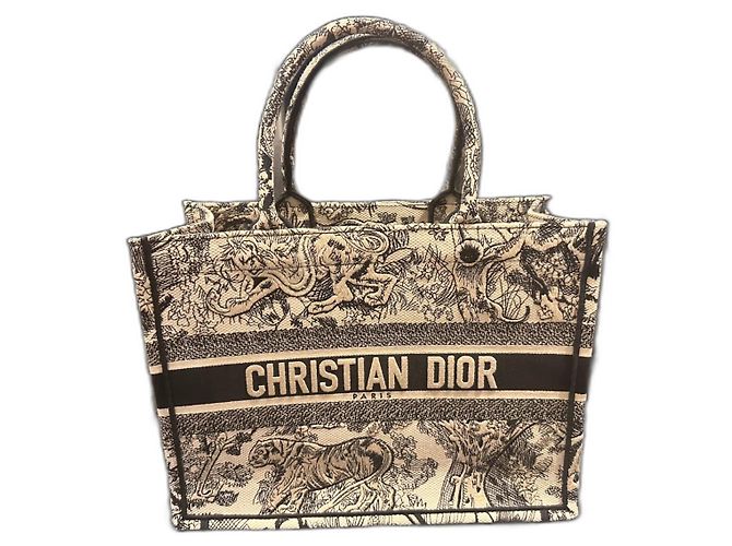 Borsa Tote Christian Dior Nera in Cotone Nero