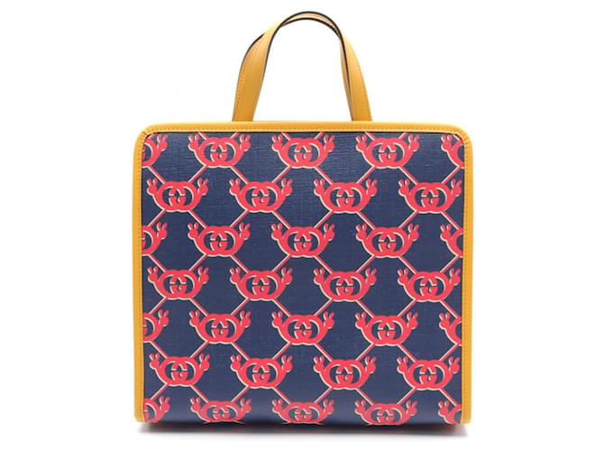 Sac tote en toile Gucci Interlocking G Snail Peter Rabbit 605614 en très bon état Rouge  ref.1428046