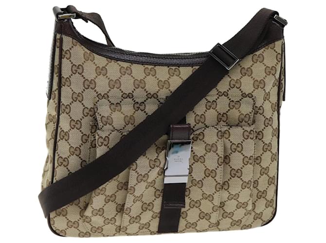 Sac à bandoulière en toile GG Gucci Beige 131211 Auth tb1106  ref.1428132