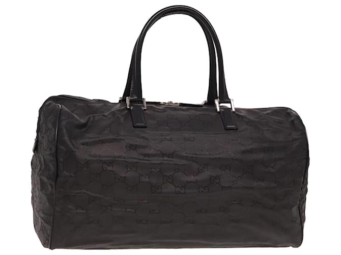 Bolsa Boston em lona GG da GUCCI em nylon preto 012 0383 Auth 74865  ref.1428135