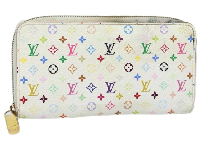 LOUIS VUITTON Zippy Geldbörse Multicolor Monogramm Weiß M60241 LV Auth 78954  ref.1428180