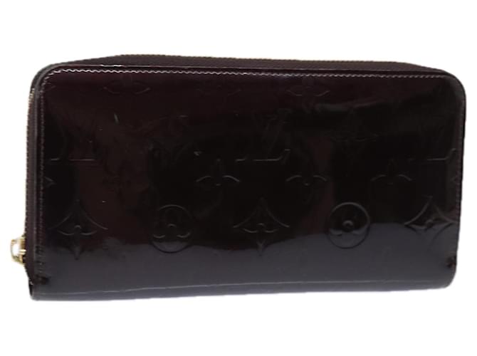 LOUIS VUITTON Portefeuille Zippy Monogram Vernis Amarante M93522 LV Auth 78458 Cuir vernis Bordeaux  ref.1428216