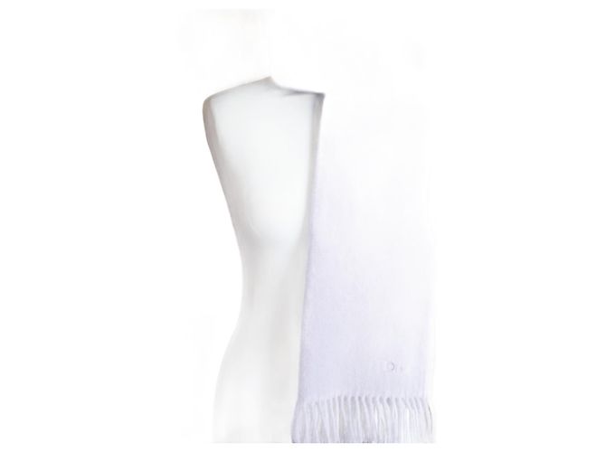 Dior Schal Lila aus Baumwolle mit Fransen 
