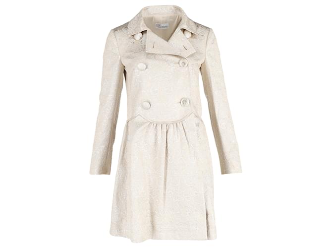 RED Valentino Double Breasted Coat Dress in Cream Wool White  ref.1428459